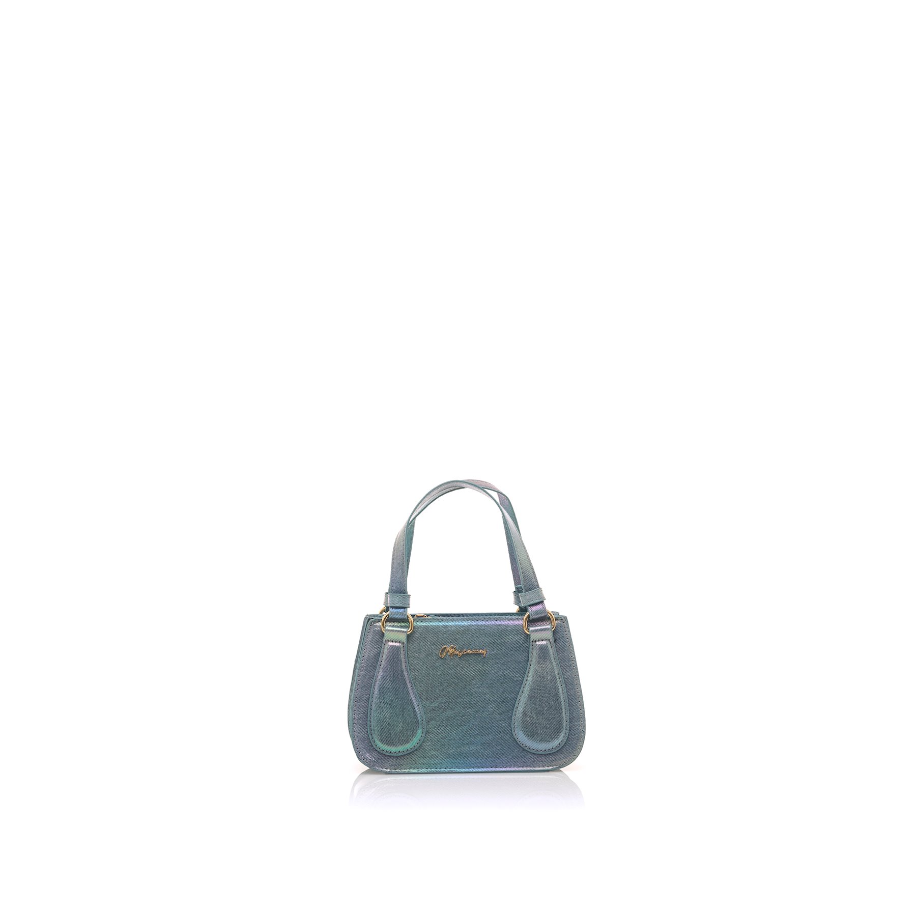 MARIAMARE bolsos de mano mujer handy azul con cierre cremallera
