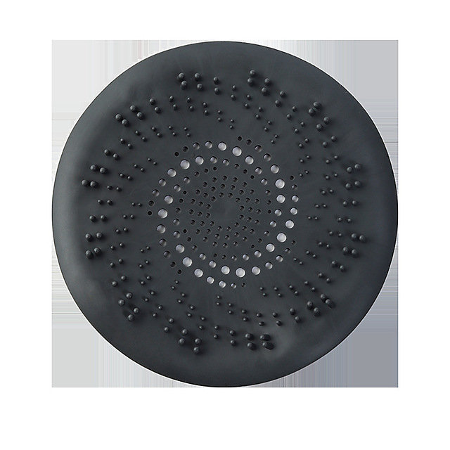 CA Cubiertas de desagüe de ducha, recogedor de pelo de silicona, filtro de baño de silicona, desagüe negro