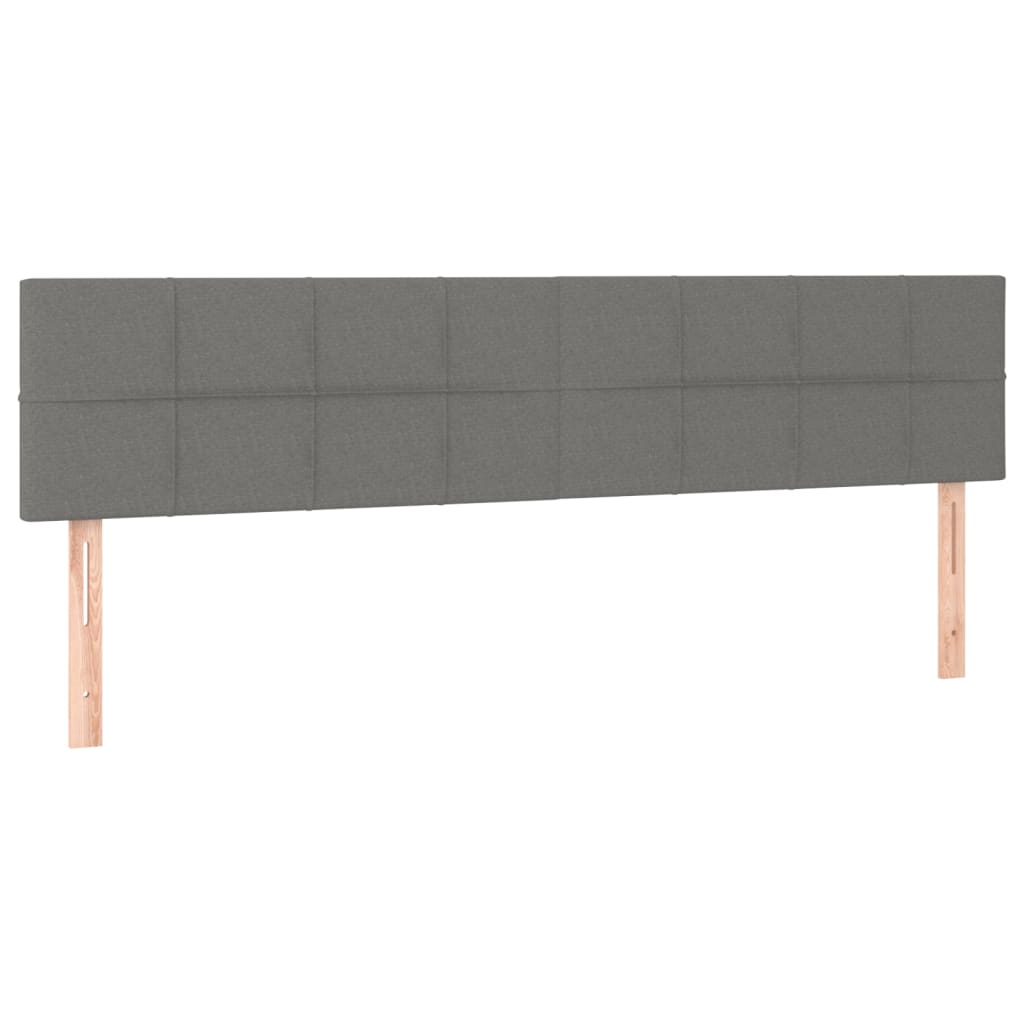vidaXL Cabecero con LED de tela gris oscuro 180x5x78/88 cm