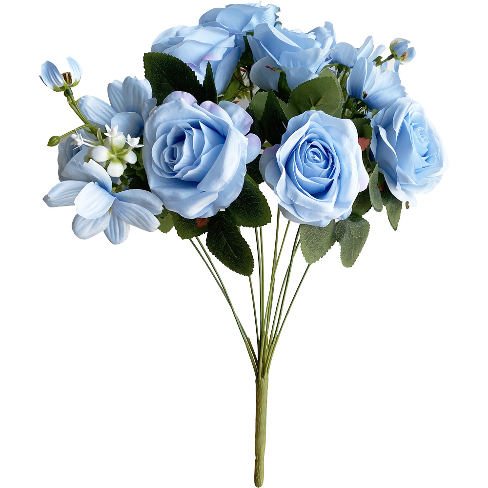Poenia Arte Floral - Ramo de Rosas - Flores y Plantas Artificiales - 45cm de Altura - Realista - Variedad de Colores
