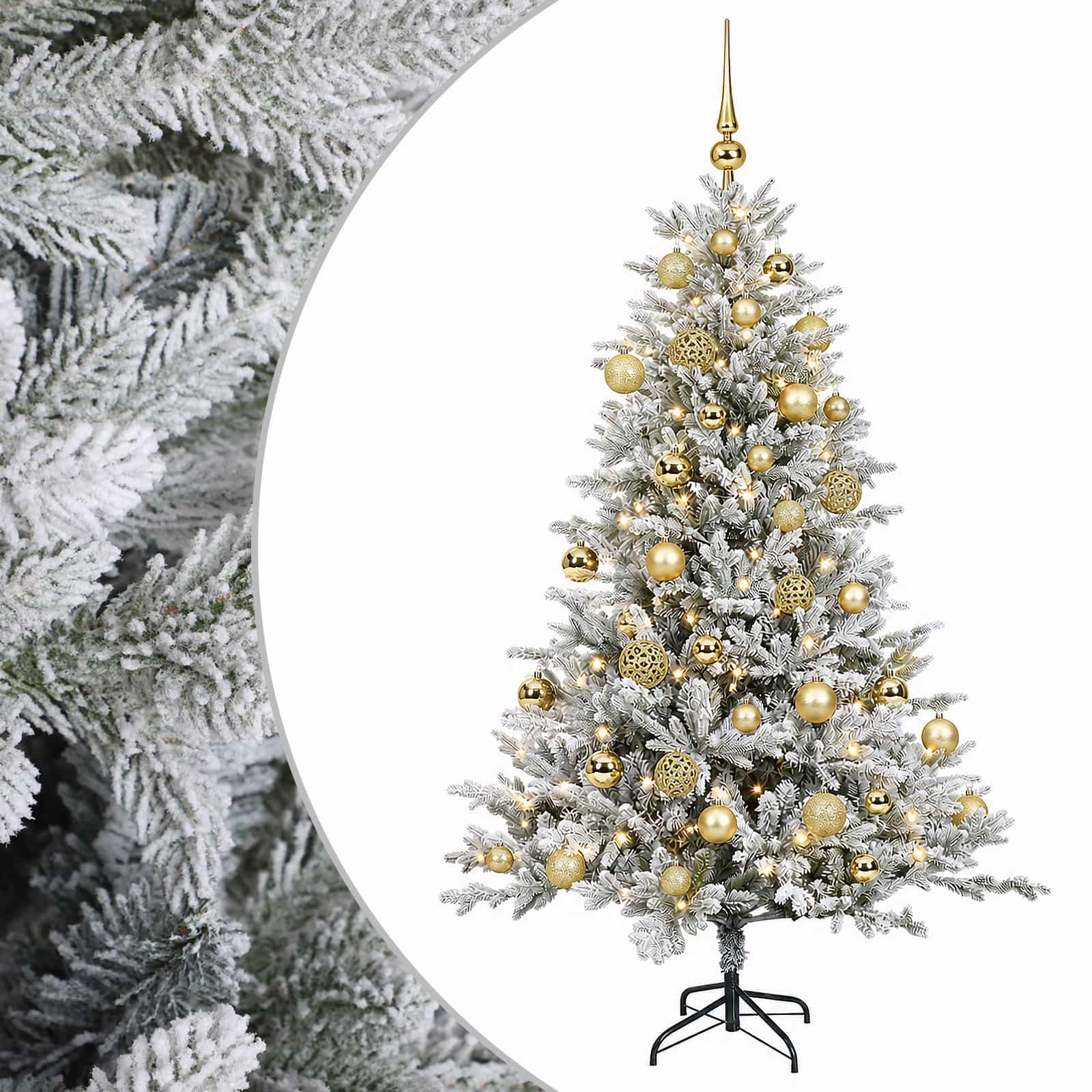 vidaXL Árbol de Navidad artificial con bolas 150 cm 150 LED