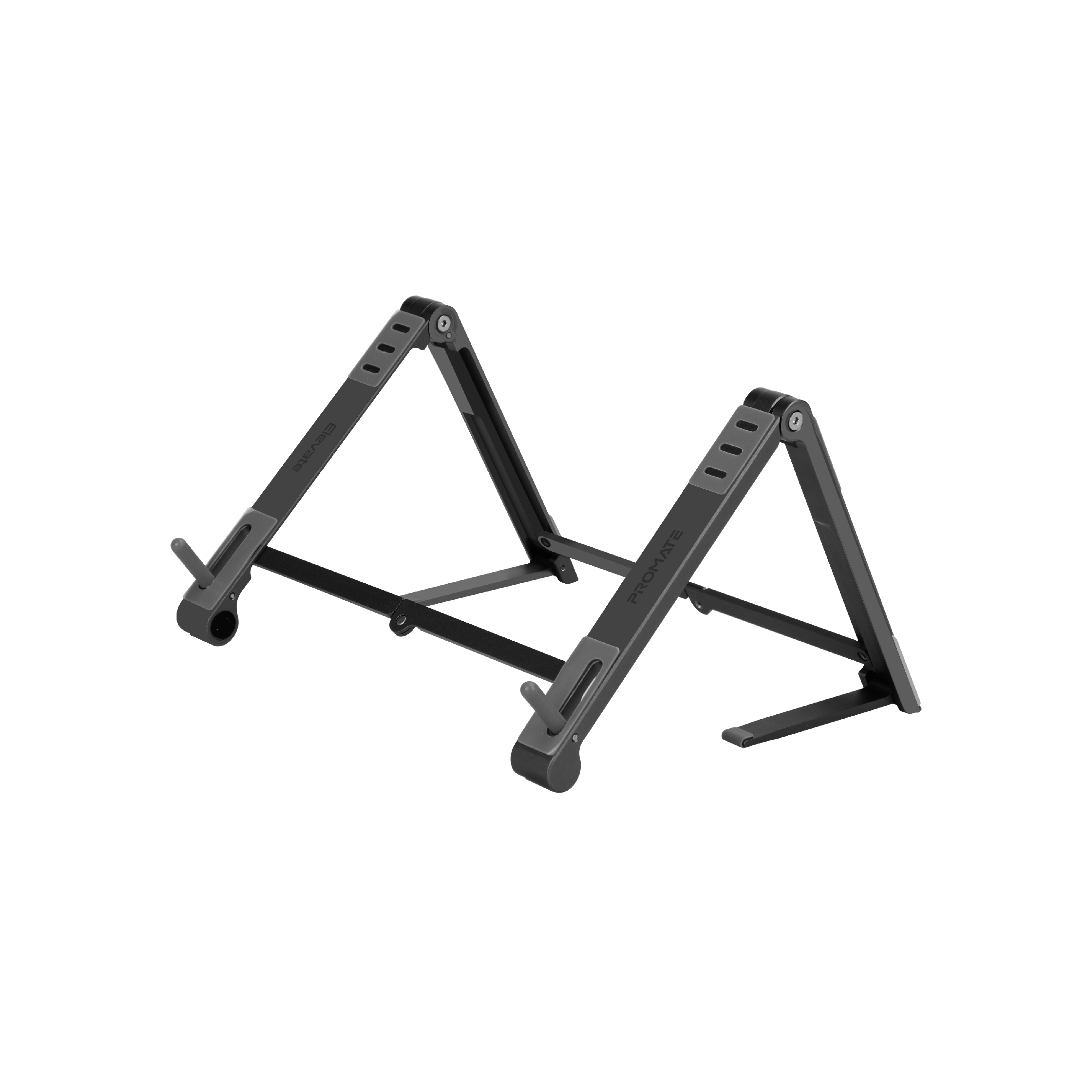 Promate Elevate Soporte para Portátil | Tablet Plegable de Aluminio | Altura Ajustable | Ventilación | Macbook Pro, Ipad Pro, Iphone12, Galaxy S21