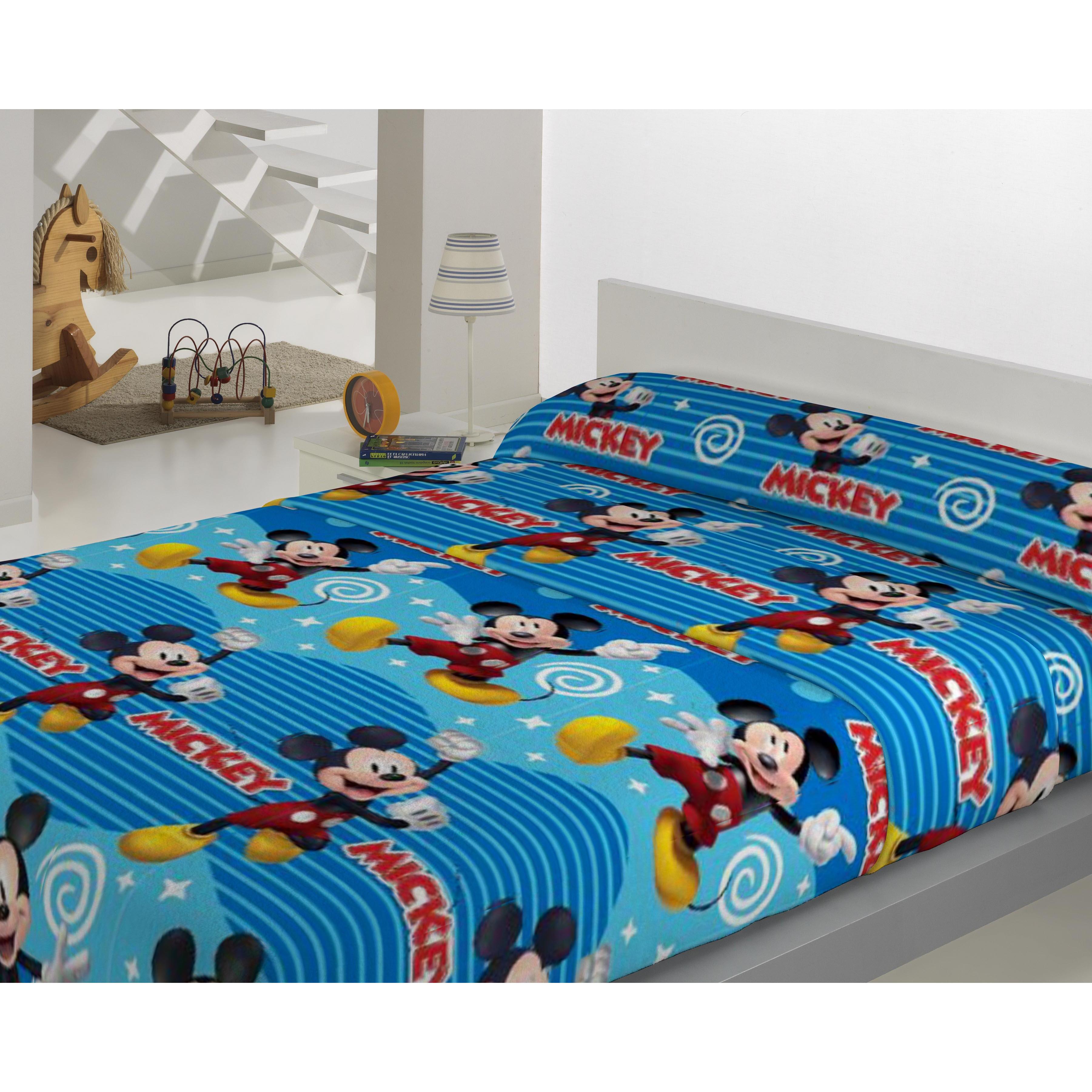 10XDIEZ Juego de sábanas coralina mickey - Suaves y resistentes, ideales para un descanso cómodo y duradero