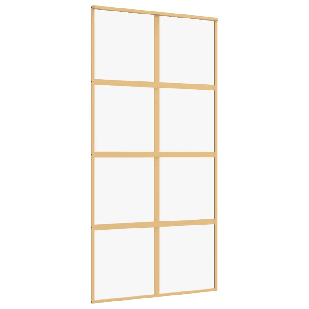 vidaXL Puerta Corredera Panel de Hogar Vidrio ESG Transparente y Aluminio Color Dorado,  Blanco,  Negro y mas