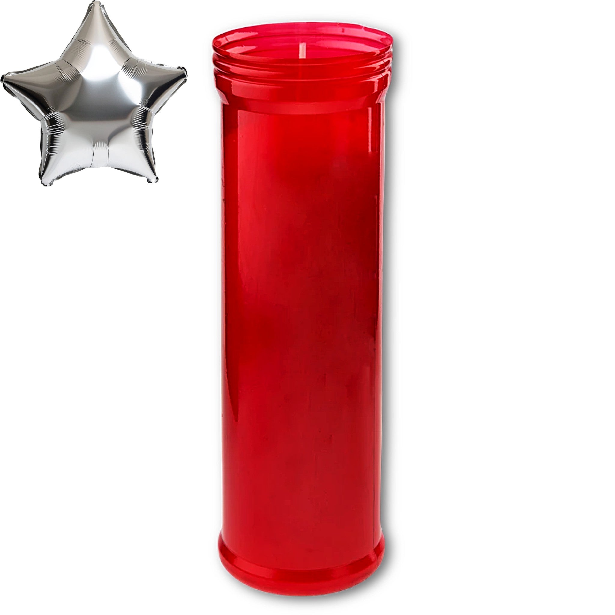 BricoLoco.com Velón grande litúrgico - Vela Roja para santos, yoga, paz. 190x55 mm combustión lenta 120 horas Velas