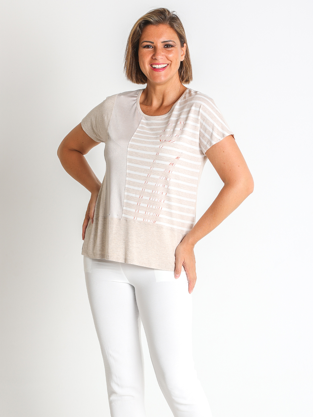 3672400 CAMISETA COMBINADA VISCOSA RAYAS