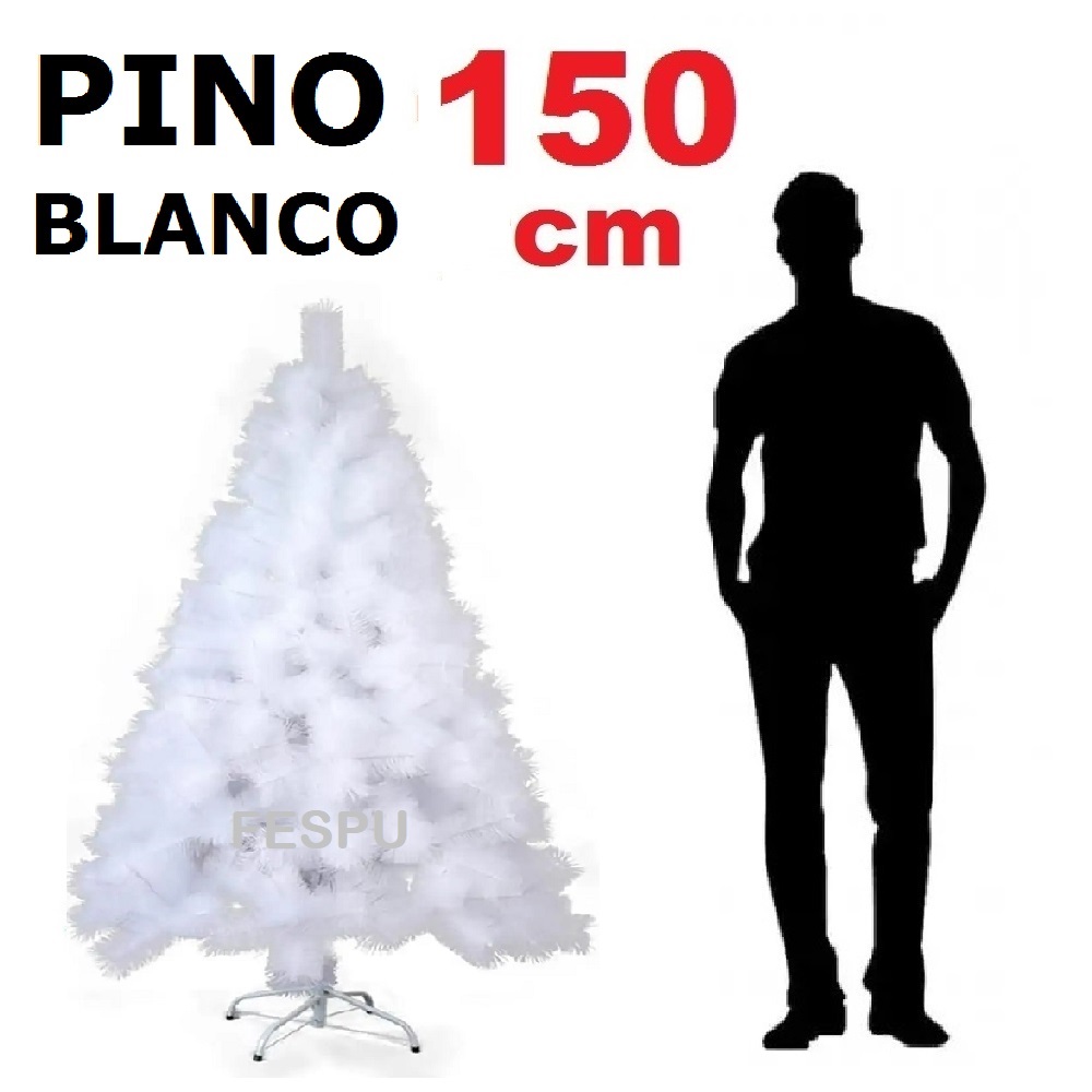 Arbol de Navidad Pino BLANCO,ARBOL Artificial Alta Calidad,COLOR BLANCO,BASE SOPORTE METALICO,GERIMPORT,FESPU