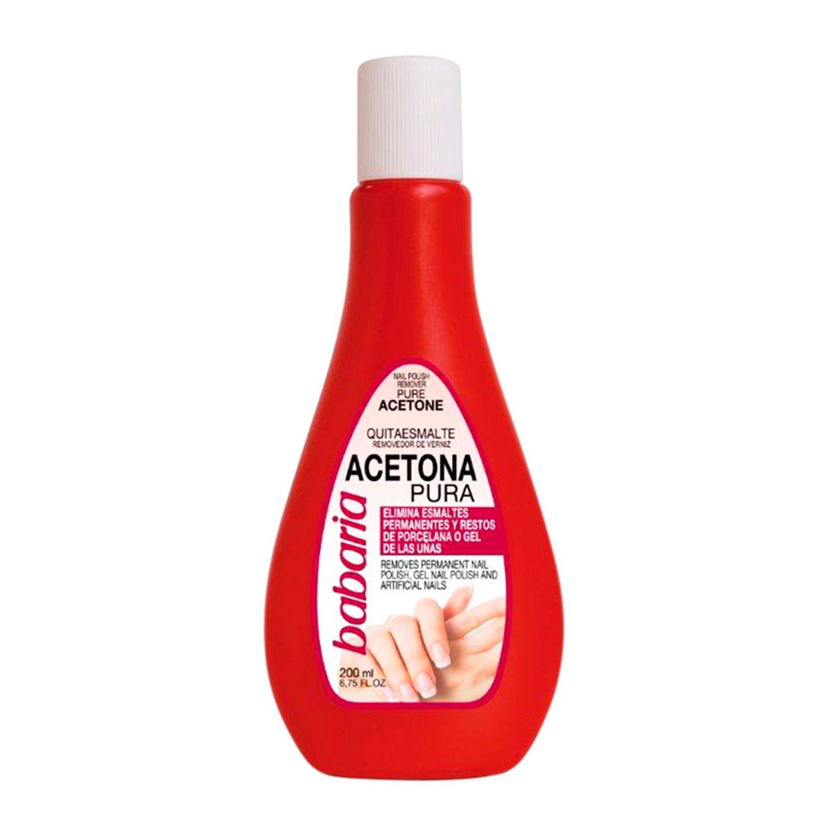Quitaesmalte con Acetona Pura Babaria 200 ml - Elimina Esmaltes de Uñas Rápidamente