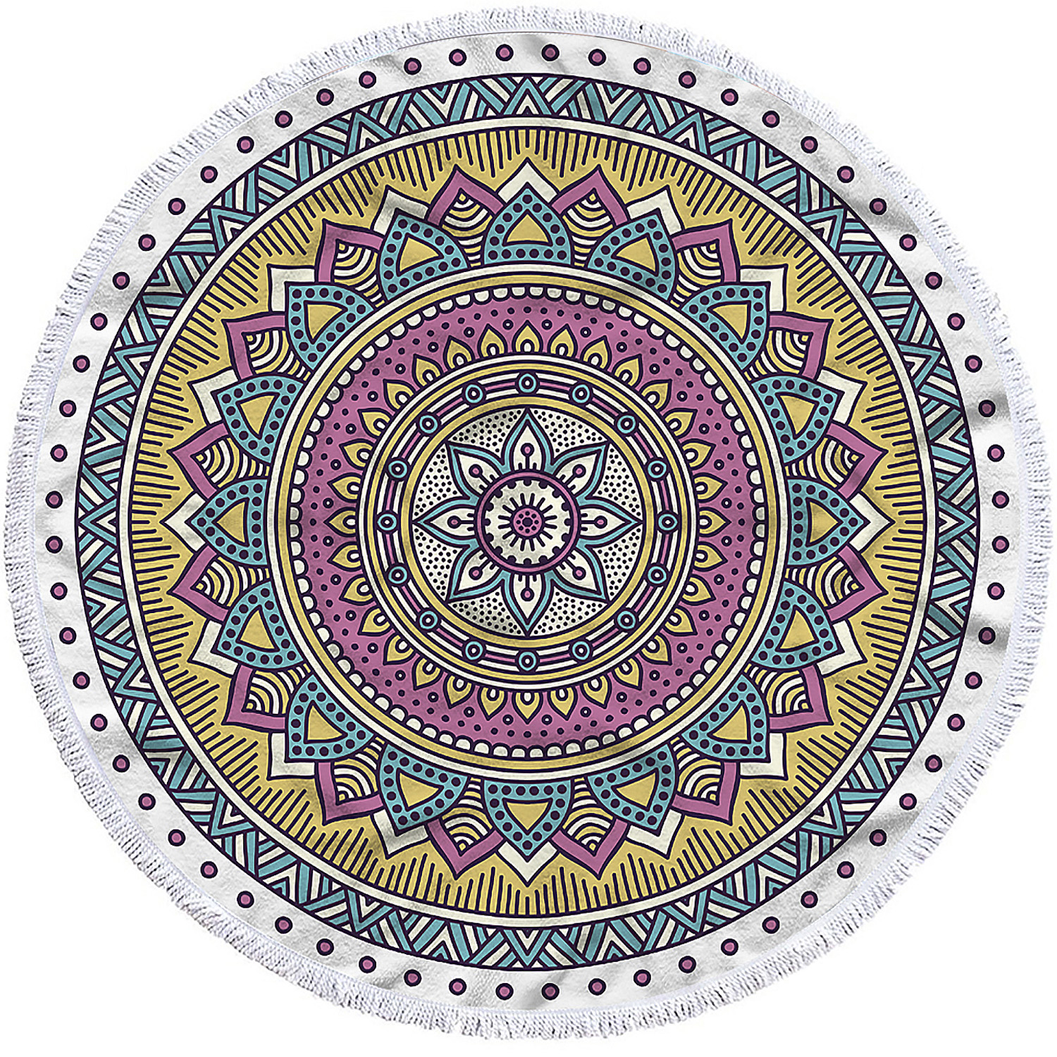 DAM.Toalla redonda ,tapete redondo multiusos 150cms, 205 GSM. Diseño. 150x150x2cm