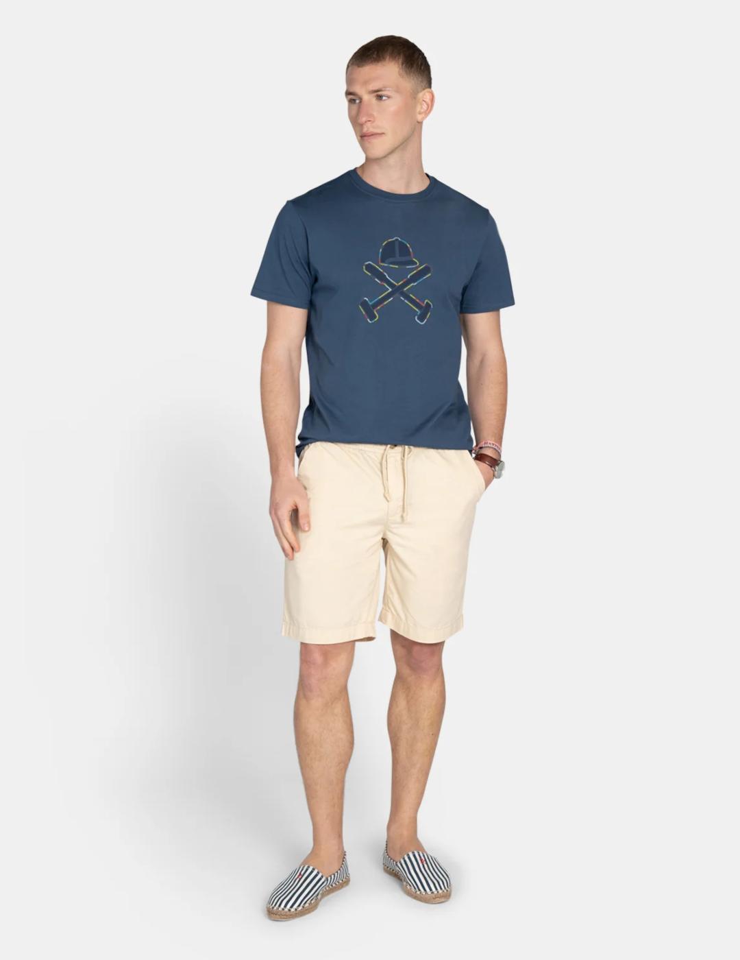 HARPER CAMISETA AZUL STITCHING LOGO