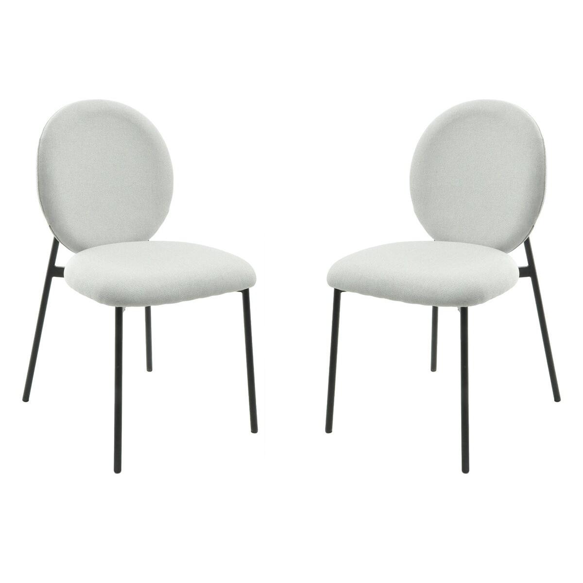 Habitat y Jardin - Lote de 2 sillas de comedor de metal "Perla" - Gris claro