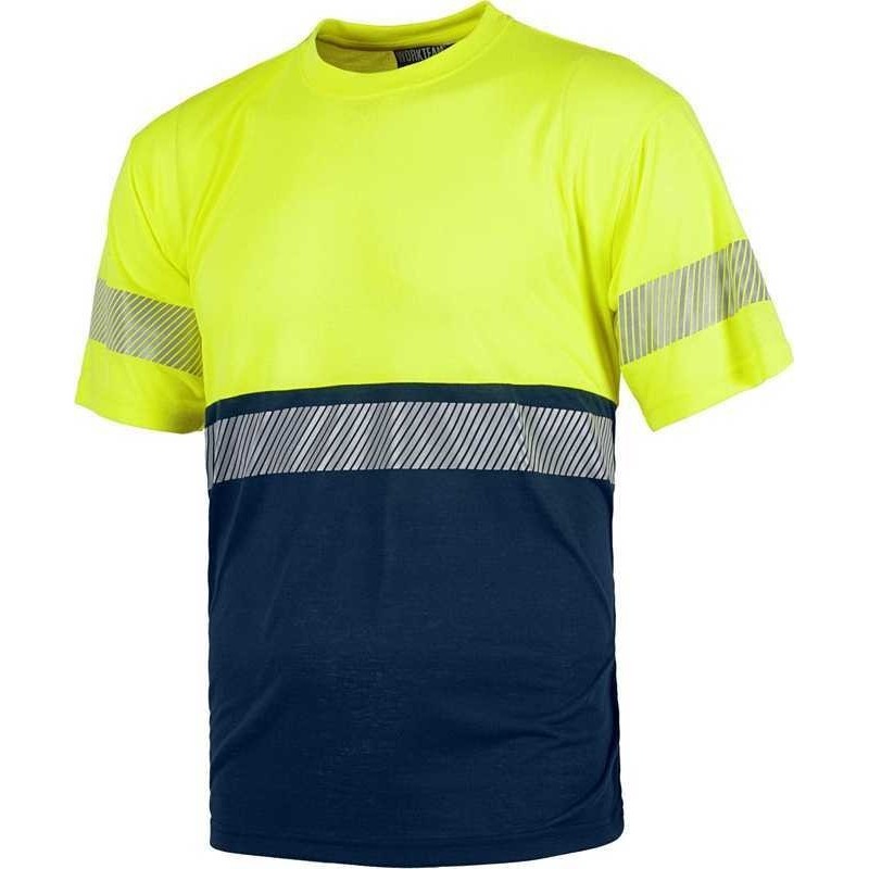 Camiseta de Trabajo Alta Visibilidad con Una Banda Reflectante