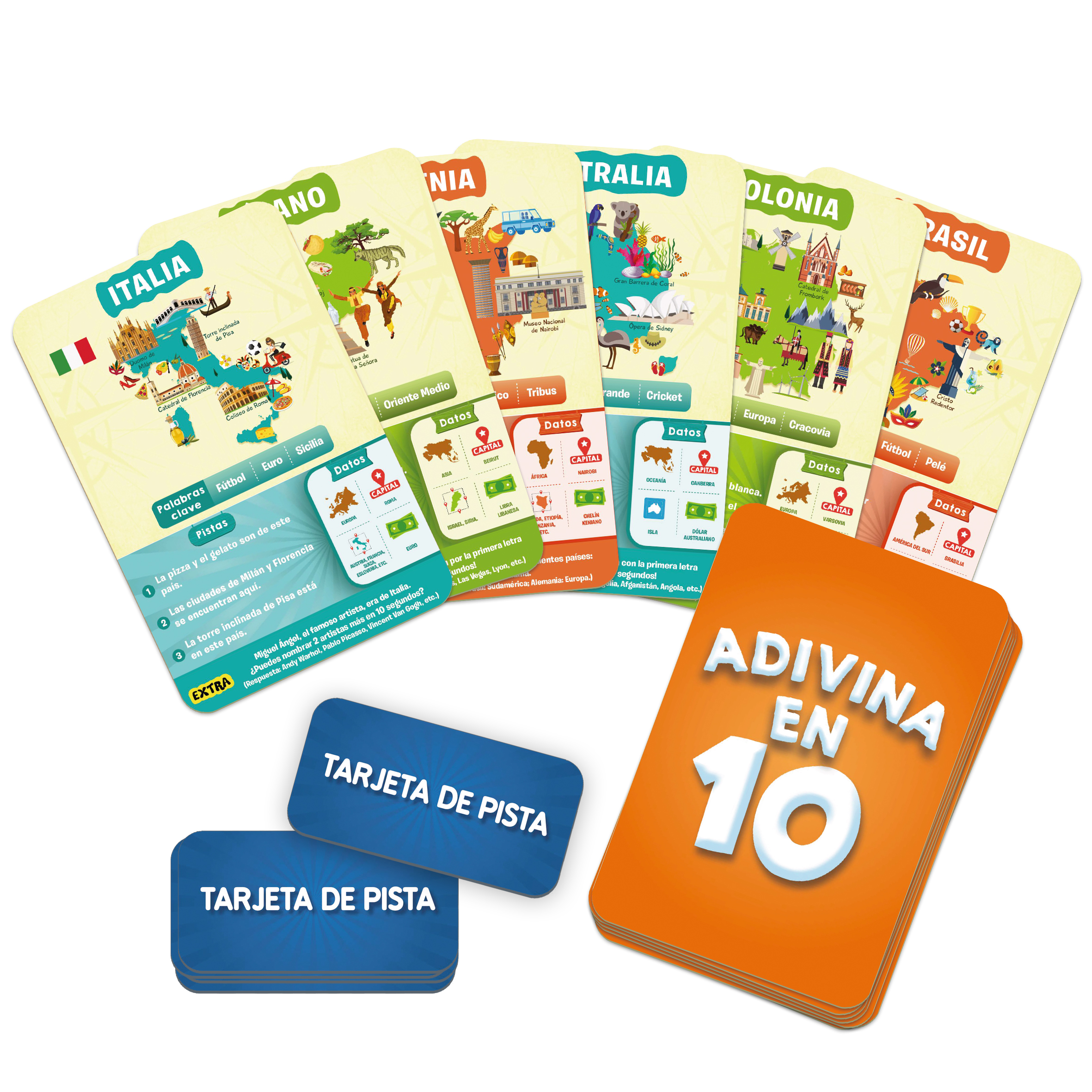 Adivina en 10! Países del mundo | Juego De Mesa | Juegos De Cartas