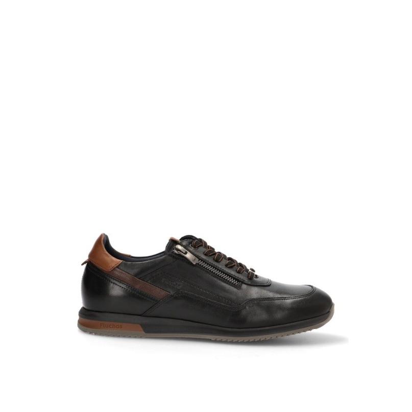 Zapatillas Casual Fluchos - Hombre - Suela Plana - Modelo F2264 - Color Negro