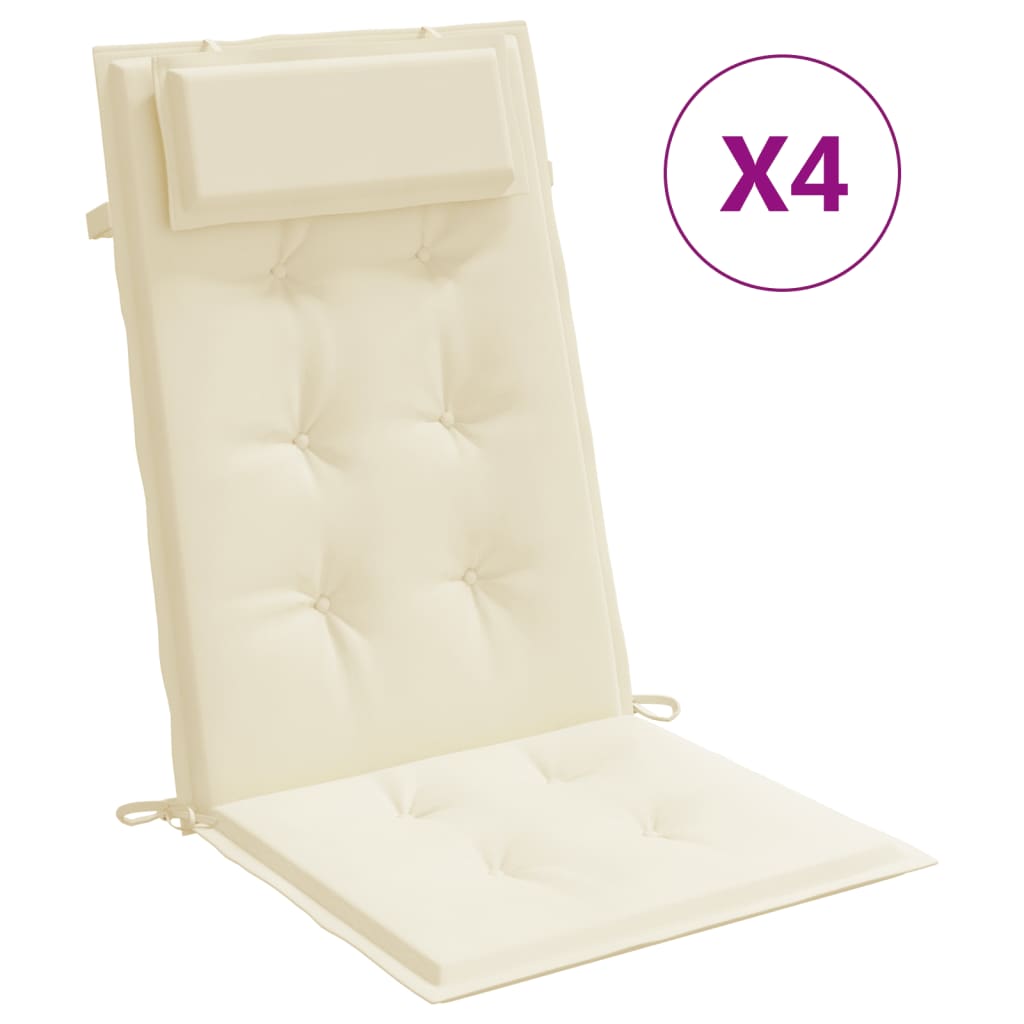 Vidaxl Cojines de Silla Respaldo Alto 4 Uds Tela Color Antracita