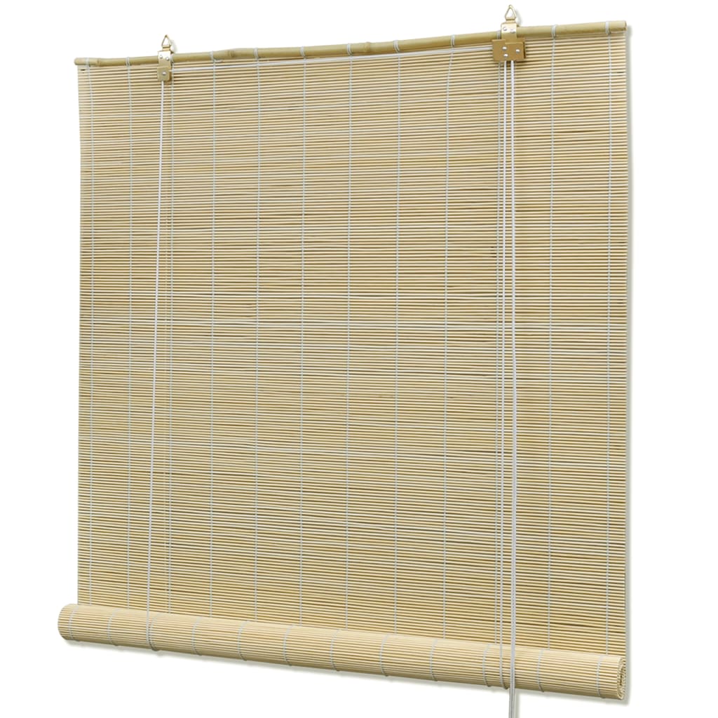 vidaXL Persiana Enrollable Cortina Estor de Ventanas Bambú Natural 80x220 cm Color Marrón claro,  Marrón, y mas