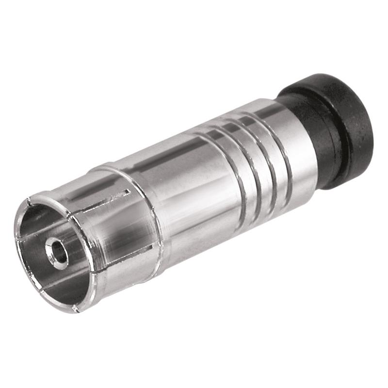 Conector antena TV hembra por compresión