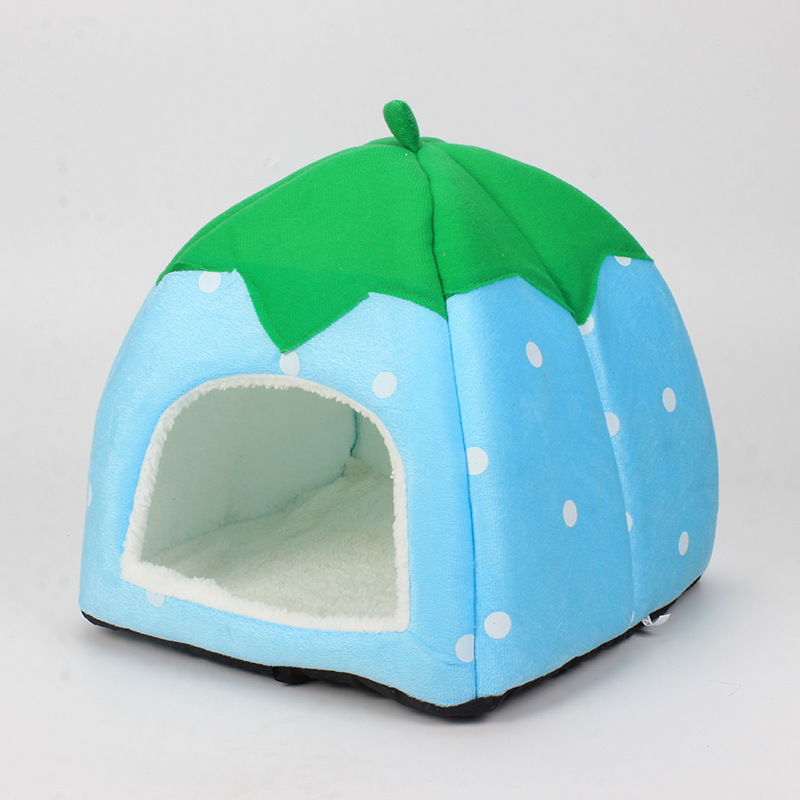 Cama para Gatos y Perros en Forma de Fresa - Mueble para Mascotas Pequeñas (Caniche, Pomerania, Bichón) para Interior Todas las Estaciones