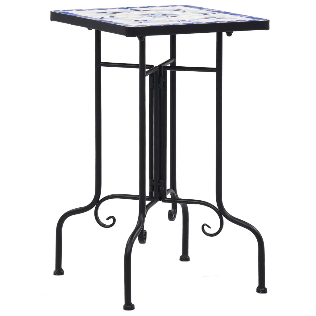 vidaXL Mesa auxiliar de mosaico cerámica en color Terracota y blanco/Azul/Terracota y más | estructura resistente ideal para salón dormitorio o estudio