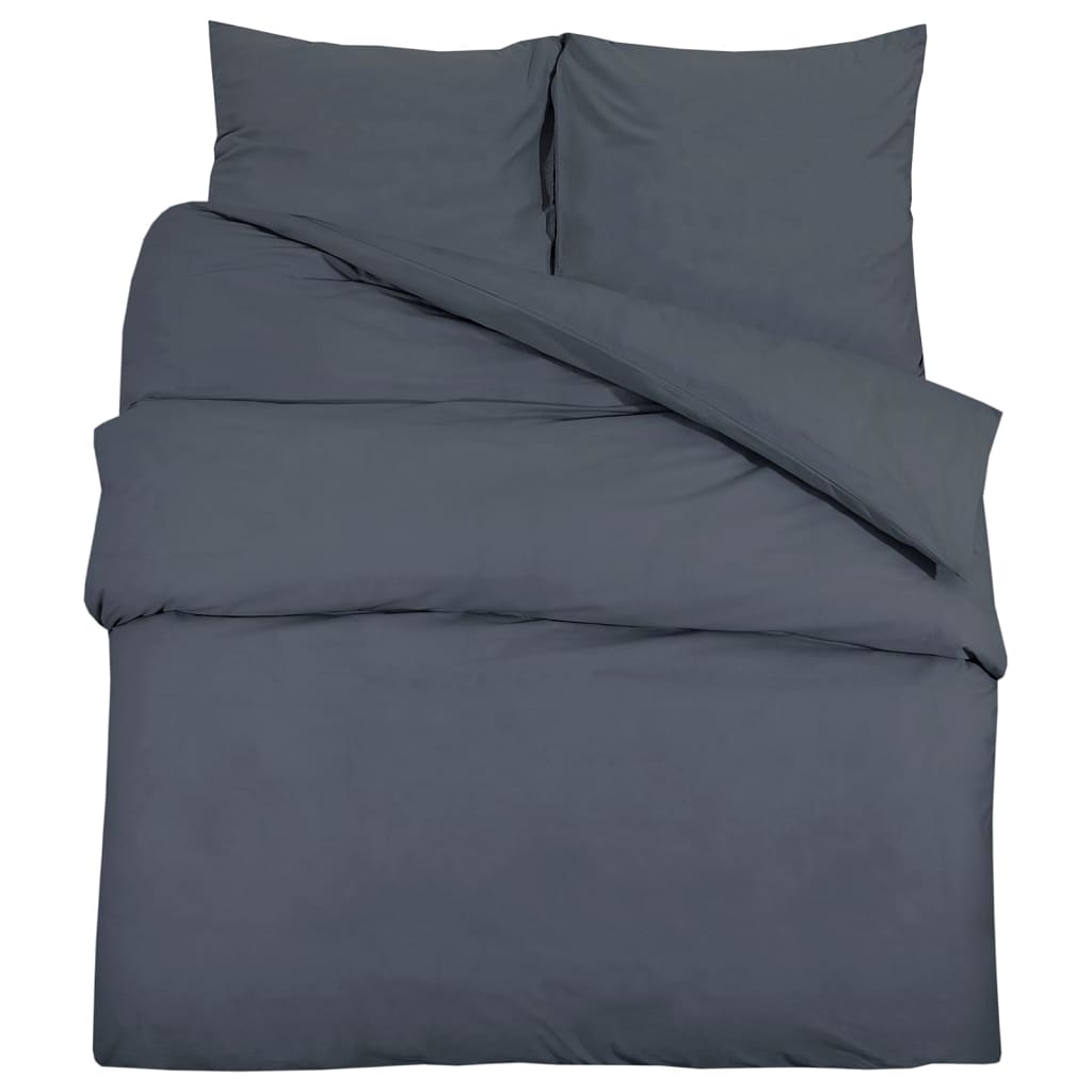 vidaXL Juego de funda nórdica algodón gris antracita 135x200 cm