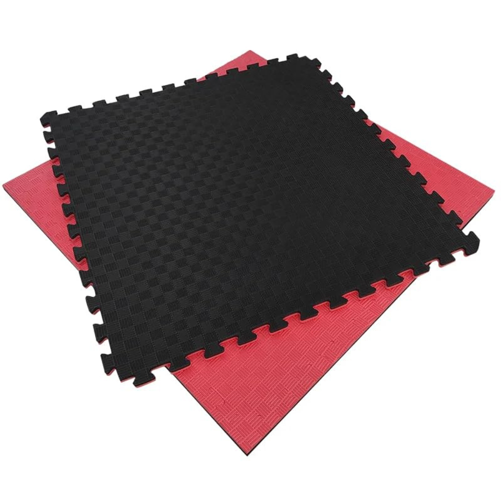 Arquiservi - Tatami de Goma EVA 100x100 cm x40 mm Rojo - Negro, Artes Marciales, Karate, Judo y Taekwondo. Antideslizante