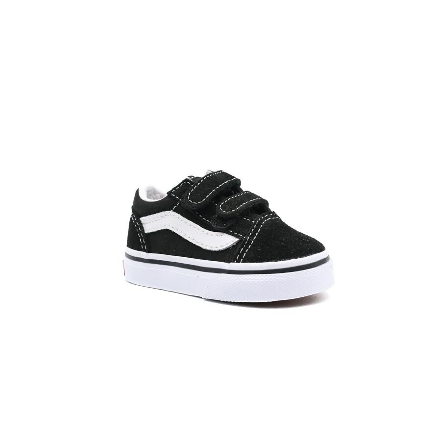 Zapatillas VANS Old Skool V VN000D3YBLK1 para Bebes y Niños con Cierre de Velcro - Boy's Sneakers Vans con Velcro, Palas de Ante y Lona Resistente
