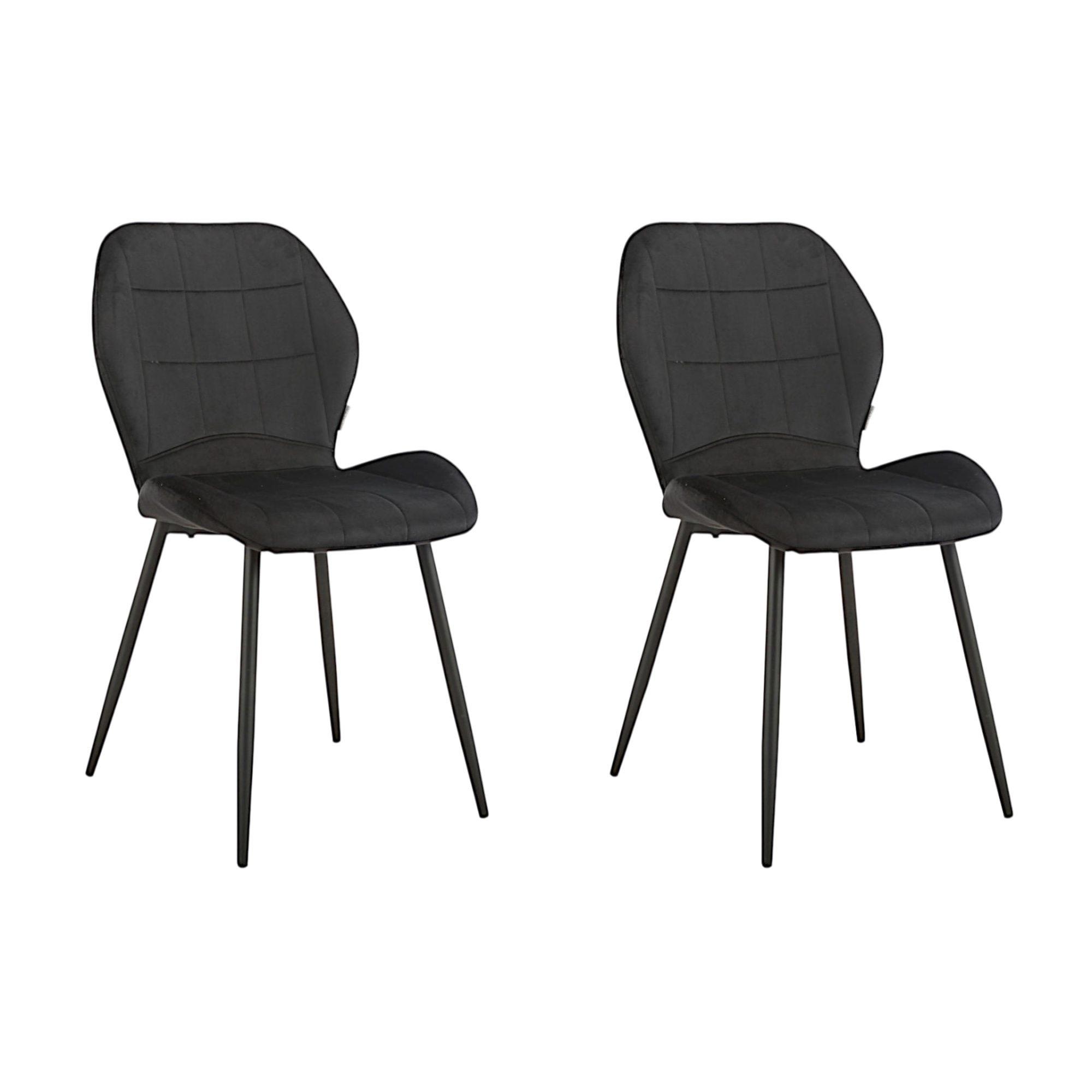 Pack de 2 Sillas Minimal DECO Tapizadas de Comedor Estilo Moderno con Patas Metálicas Blancas, Negras o Doradas, Varios Colores