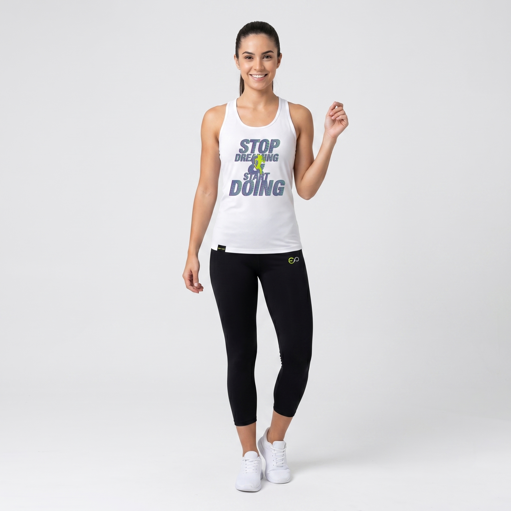 Elplayer Completo Rasia Donna Tempo Libero - 100% Cotone - Canotta e Leggings