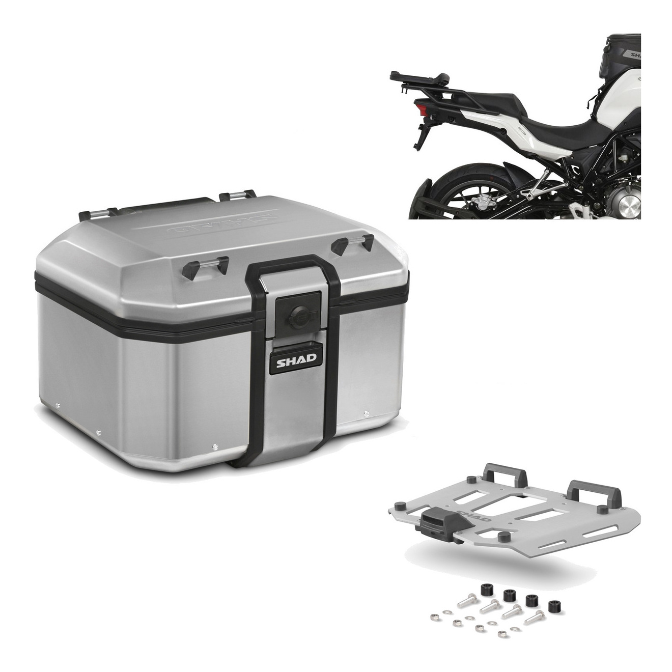 Baul Trasero + Herraje Montaje + Parrilla Tr48 Terra KIT-188879