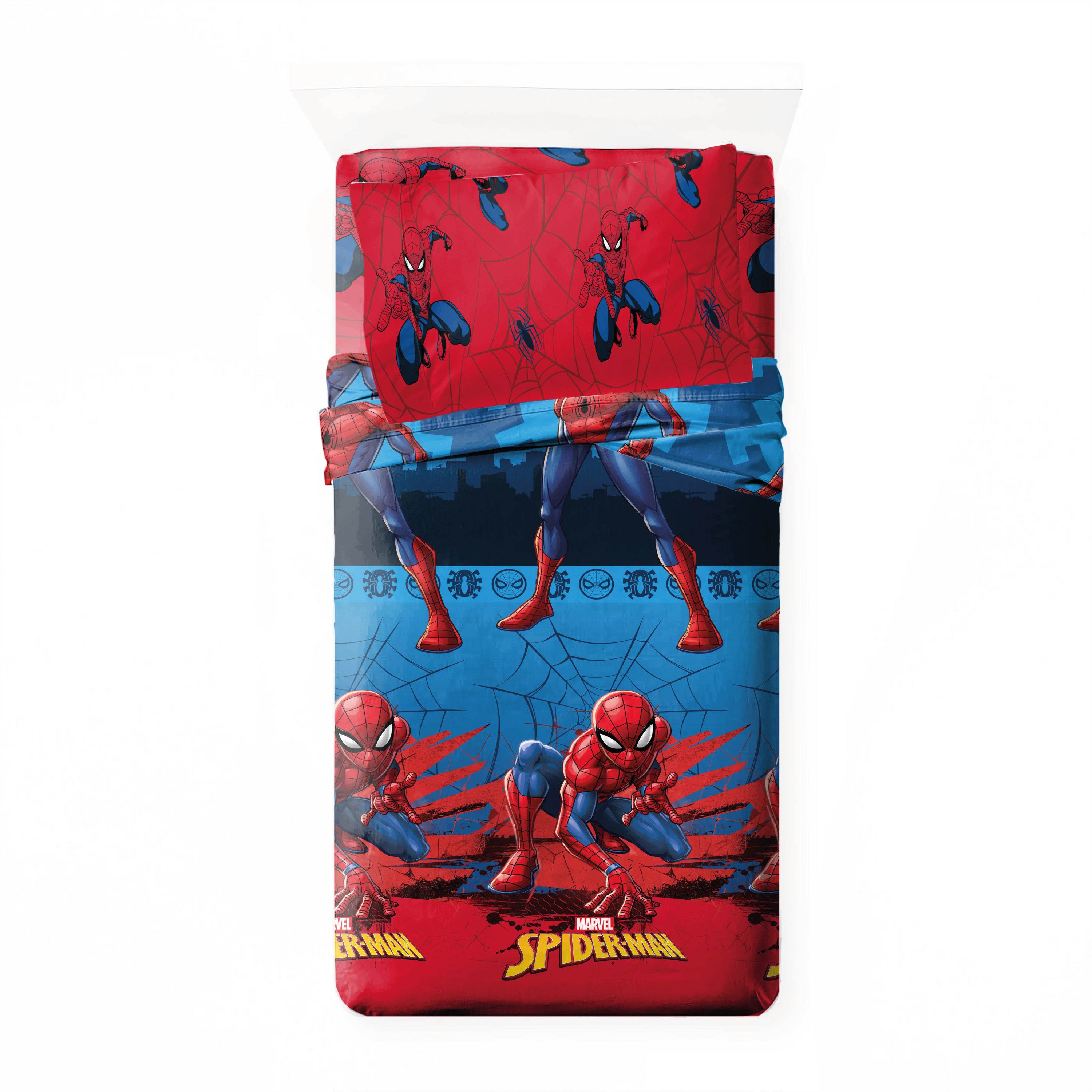 Disney - Juego de sábanas Verano Spiderman 52% Algodón 48% Poliéster Licencia Oficial