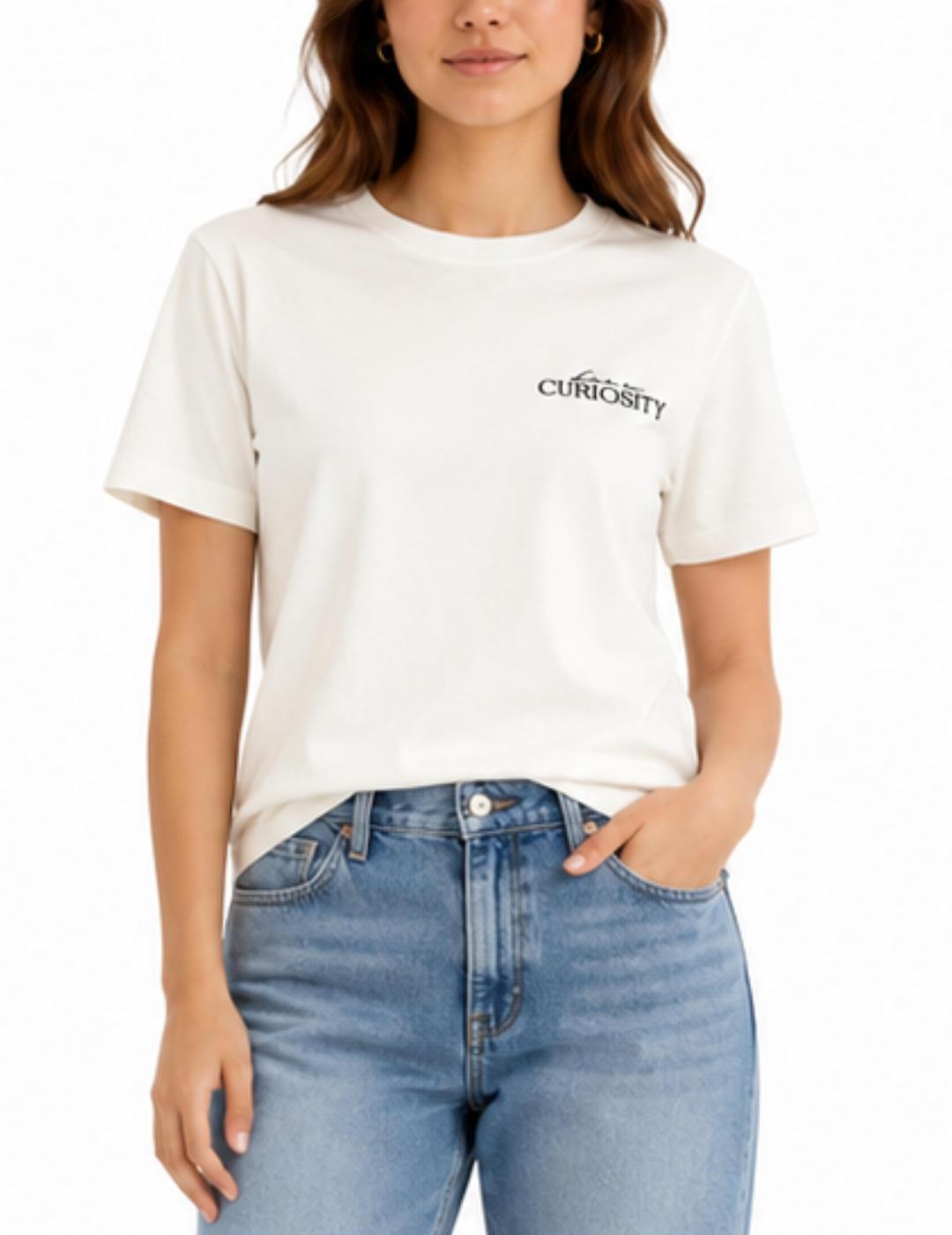Camiseta Vila Sybilla blanco curiosity manga corta de mujer