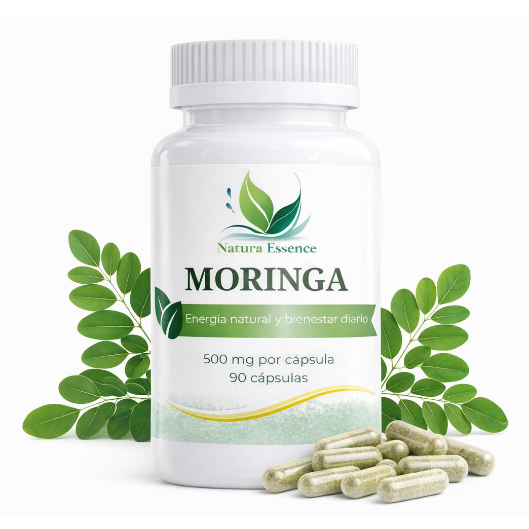 Moringa Cápsulas 500 mg – 90 Cápsulas Vegetales | Moringa Oleifera en Polvo | 1500 mg Dosis Diaria | Complemento Alimenticio Natural