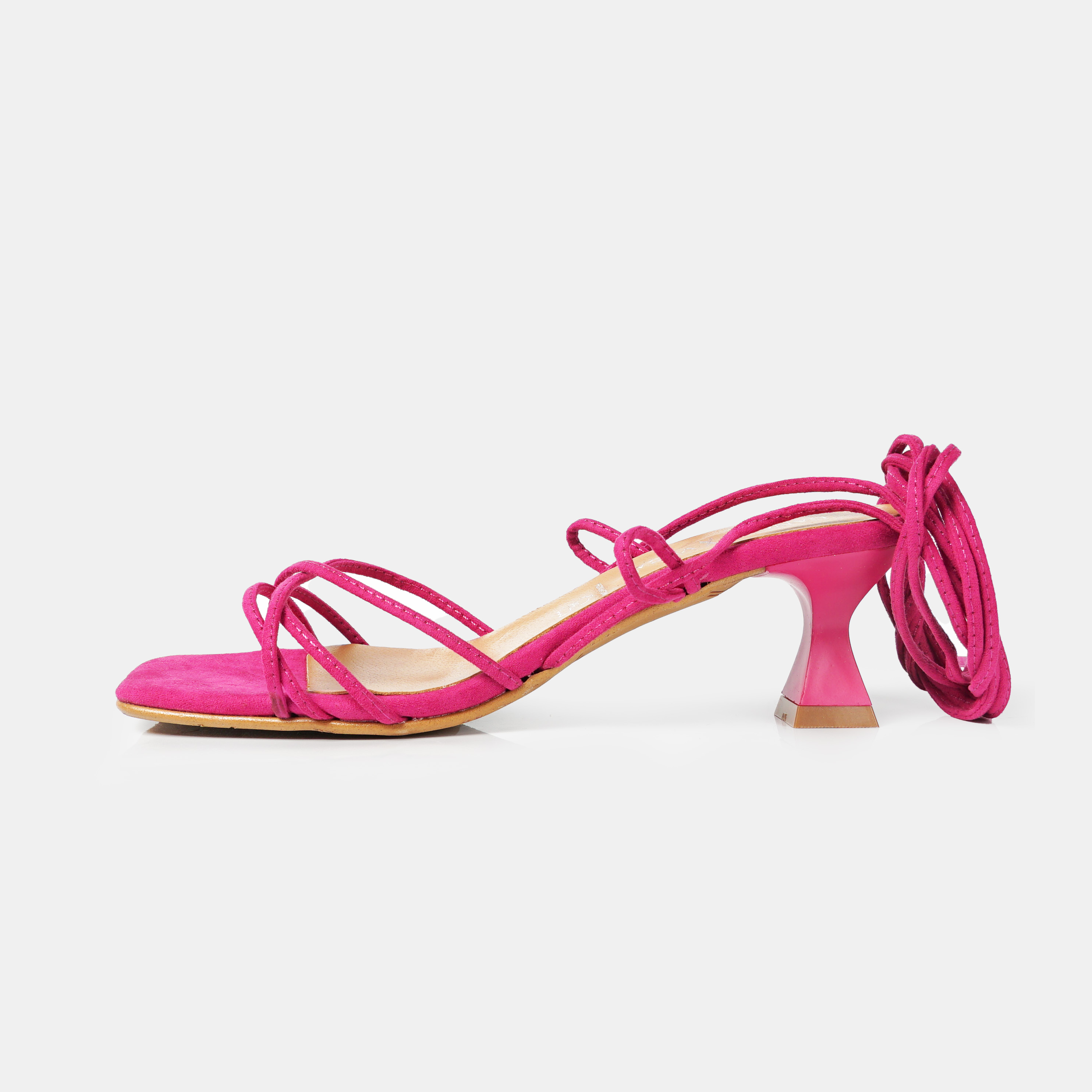 1990s Sandalias de Piel con Tacón Alto y Tiras Trenzadas para Mujer