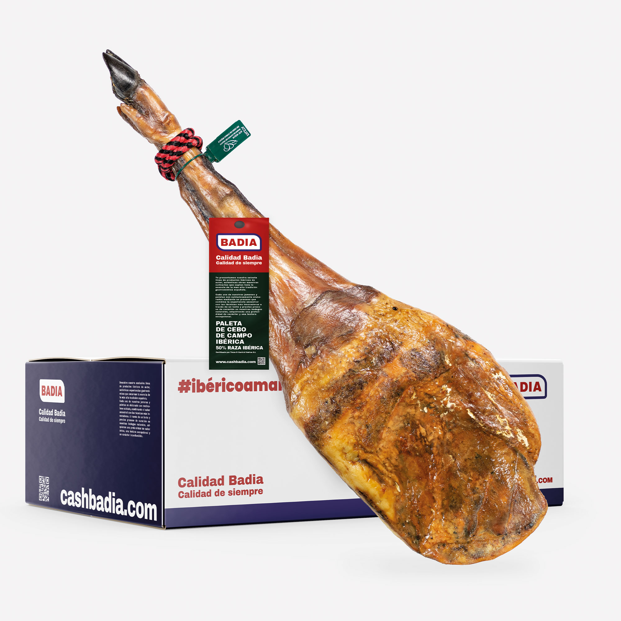 Paleta ibérica de cebo de campo BADIA. Paleta de cebo de campo ibérica 50% raza ibérica Tamaño de 4,5 a 6 kilos.