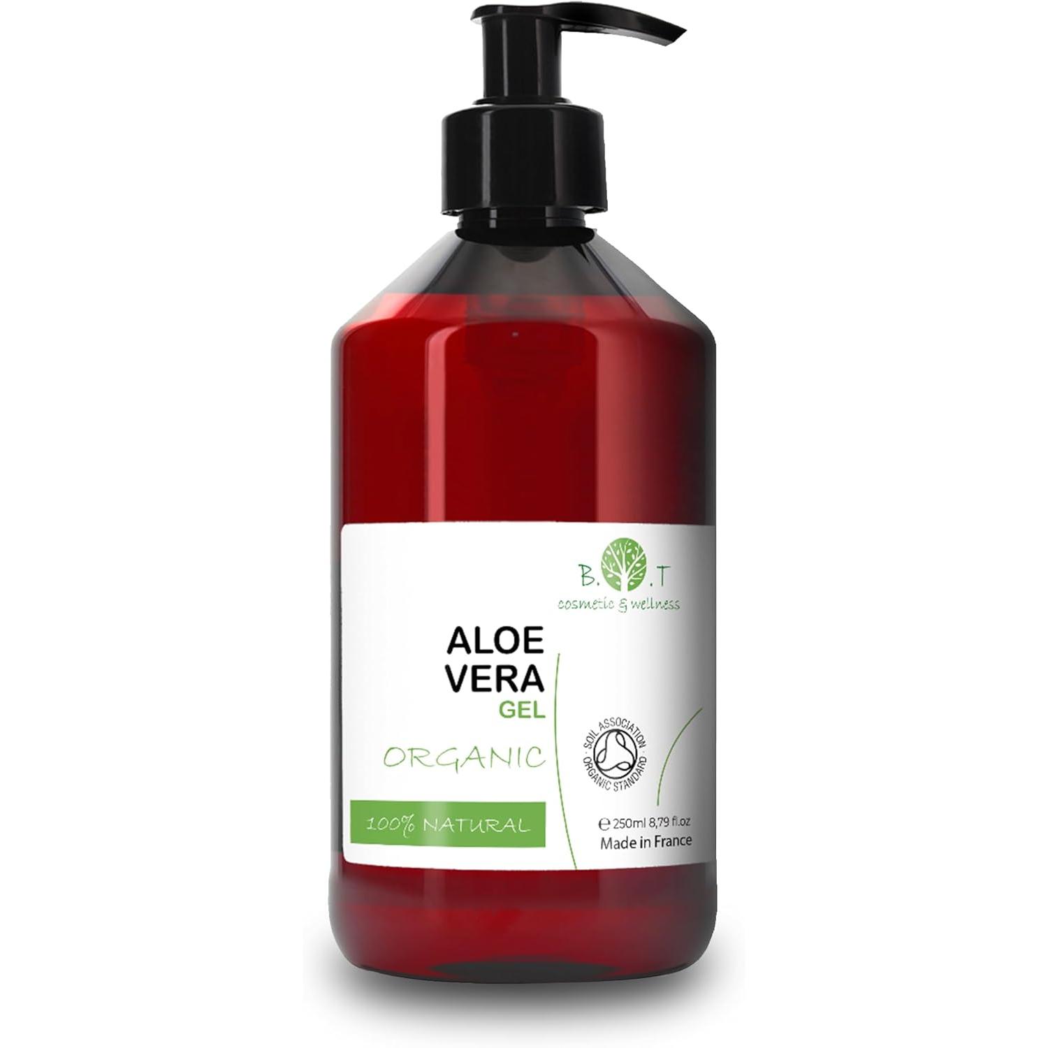 Gel de Aloe Vera Puro Orgánico COSMOS Organic | Gel Hidratante Facial, Corporal y Capilar | Piel Seca y Sensible | Cuidado After Sun | B.O.T Cosmetic & Wellness