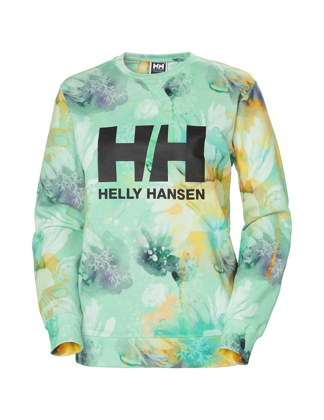 Helly Hansen Sudadera Mujer Logo Crew Esra Multicolor Menta
