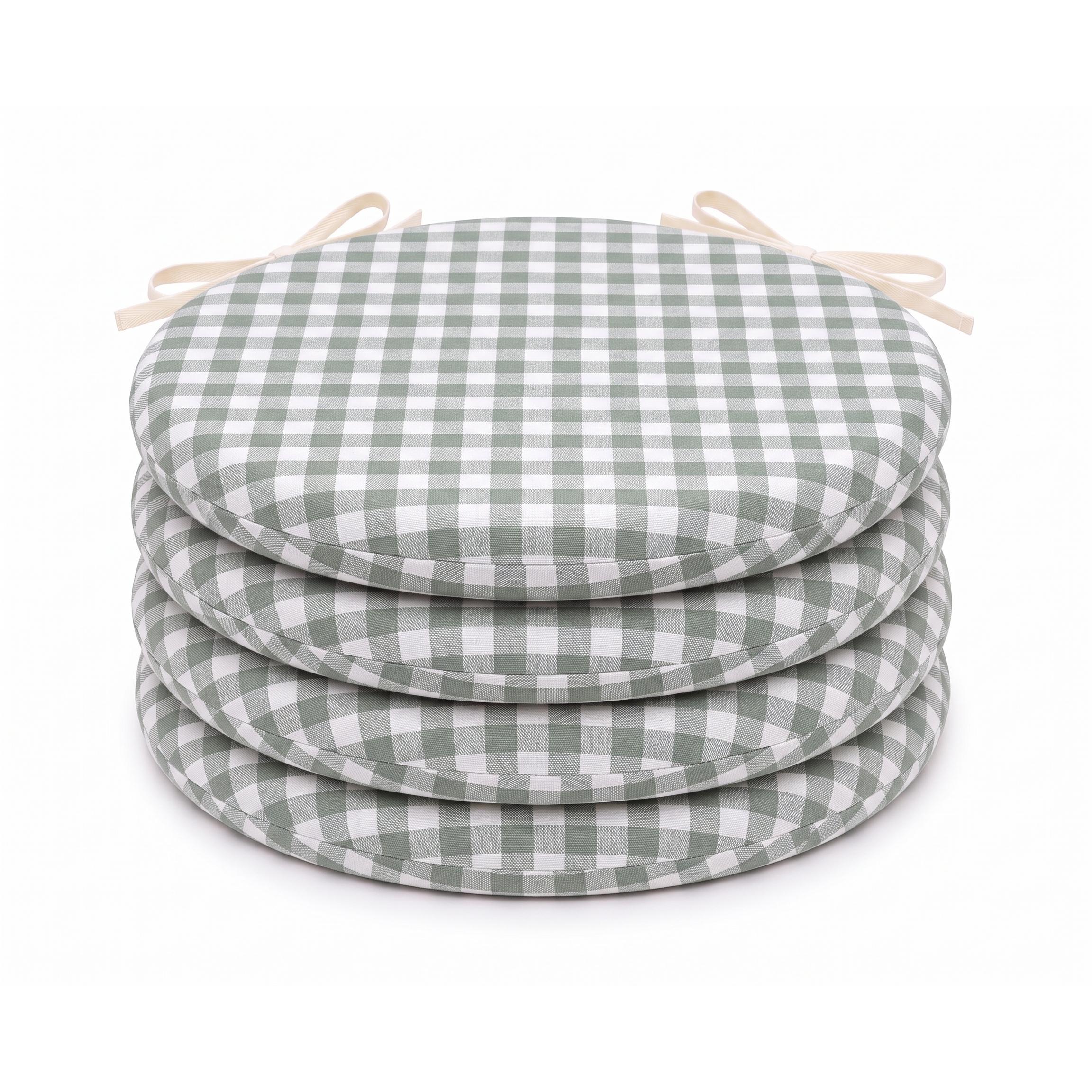 Cojines Redondos para Sillas 40 cm (Grosor Extra 4cm ) Pack2/4/6. Funda Extraíble y Lavable. Cojines Exterior, Cocina, Comedor, Terraza y Jardín