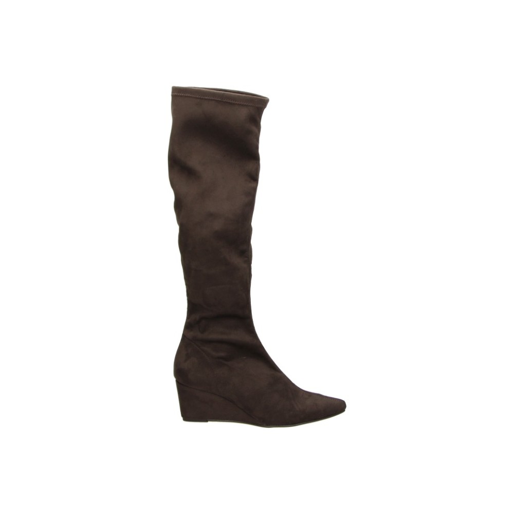 MTNG | Botas Altas Mustang Kala para Mujer – Bota con Cuña en Color Marrón – Bota con Cremallera Lateral – Efecto Ante – Cuña Integrada – Fabricado en España – Modelo 55256