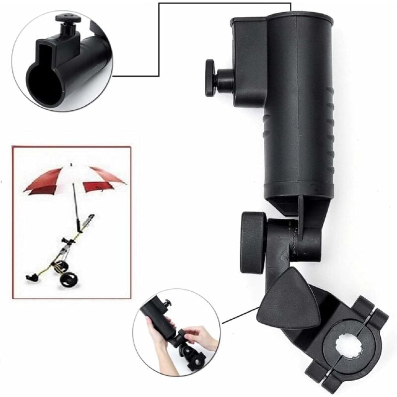 Carro de golf con soporte universal para paraguas, práctico soporte para paraguas