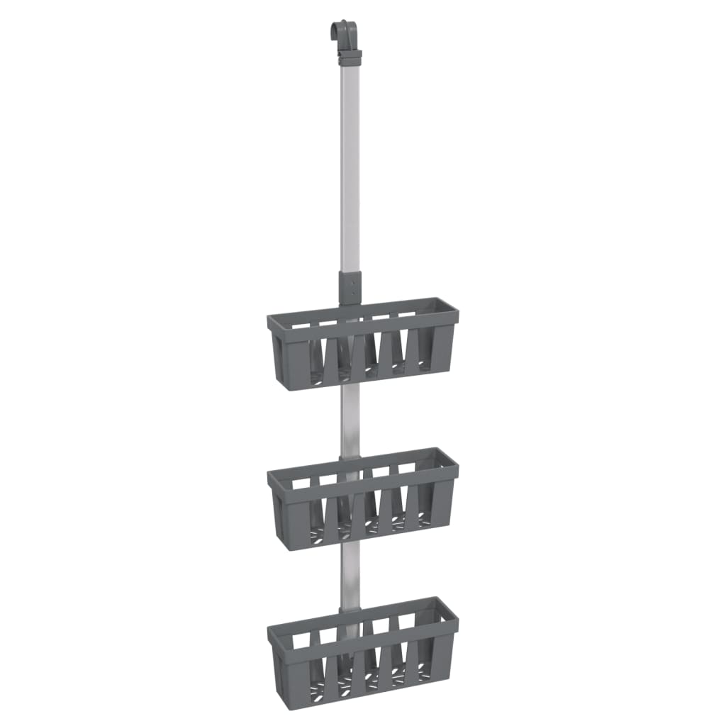 vidaXL Estante colgante de ducha aluminio 30x15x(67-105) cm