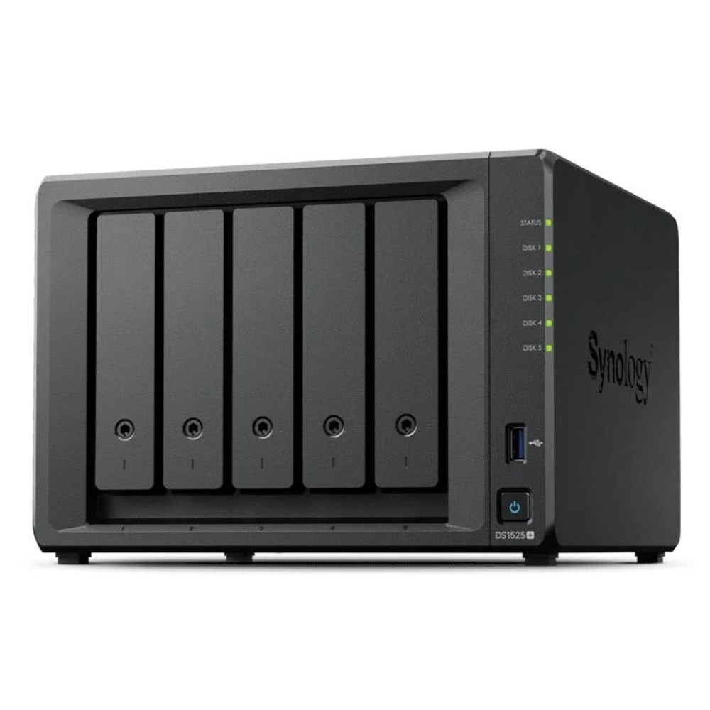 Synology - NAS DS1525+ de 5 bahías con CPU AMD Ryzen V1500B y 8 GB DDR4 ECC para almacenamiento empresarial y virtualización