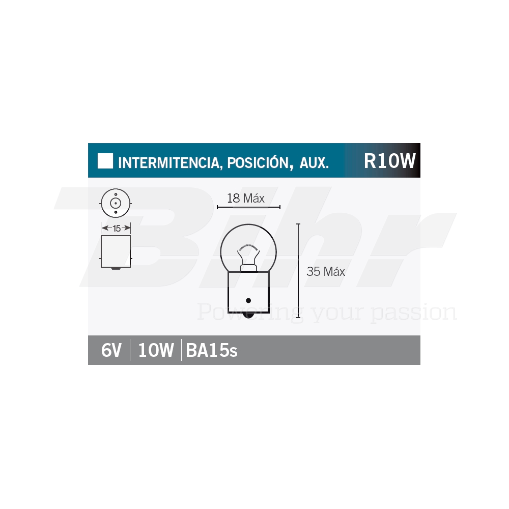 6v10w bulb lamp for motorcycle, quad and scooter 14664