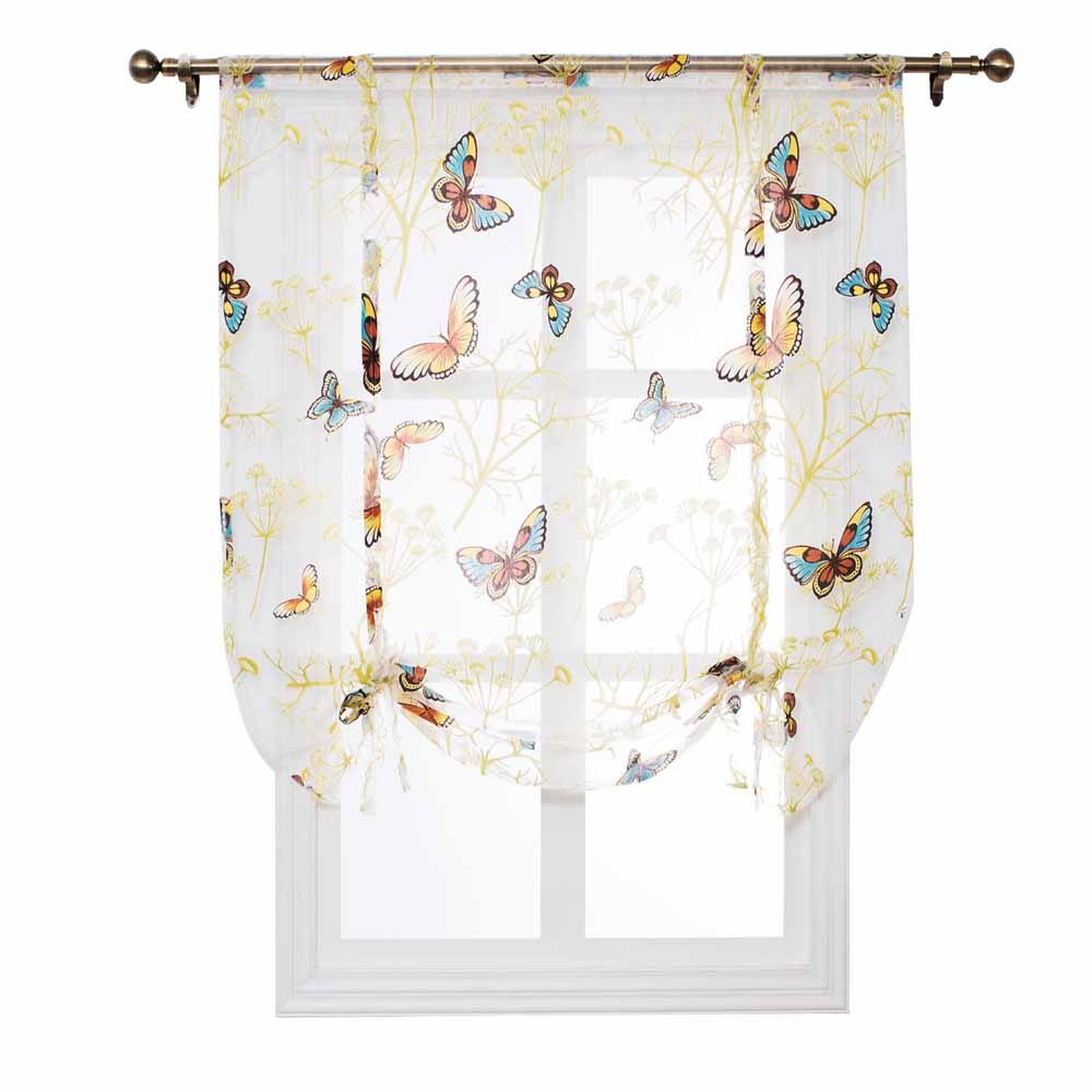 TK Cortina Romana Ventana Baño Cocina Tul Florales 80x120cm