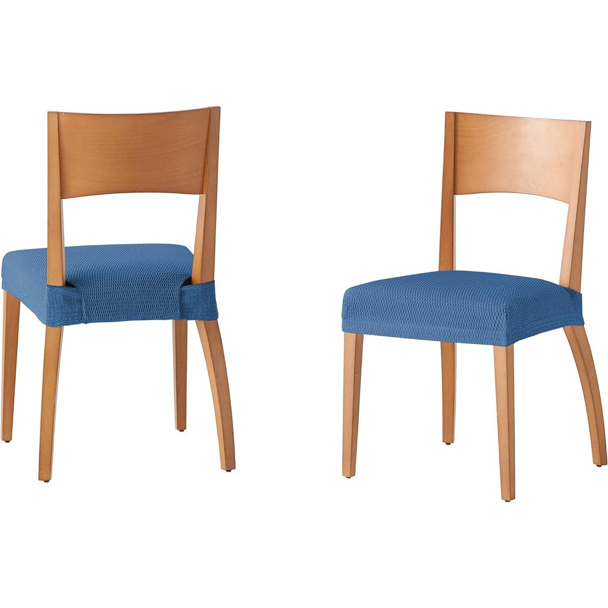HIPERMANTA. Funda de silla JACQUARD ELÁSTICA modelo TUNEZ (CONTIENE 2 UNIDADES). Poliéster 100%. Lavables y fáciles de colocar.
