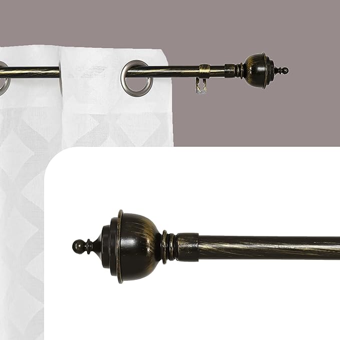 OsoNube - Barra Cortina Blanca Extensible 19mm - Barra Cortinas fina para Salón Dormitorio - Palos Cortinas Delgado Torre
