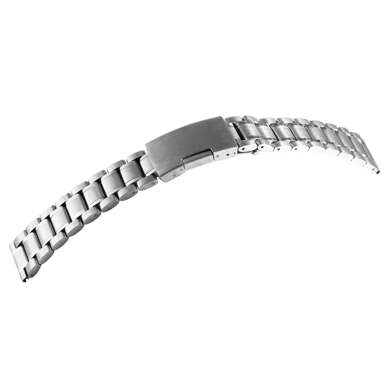 Bracelete para Reloj em Aço Inoxidável Prateada 22 mm