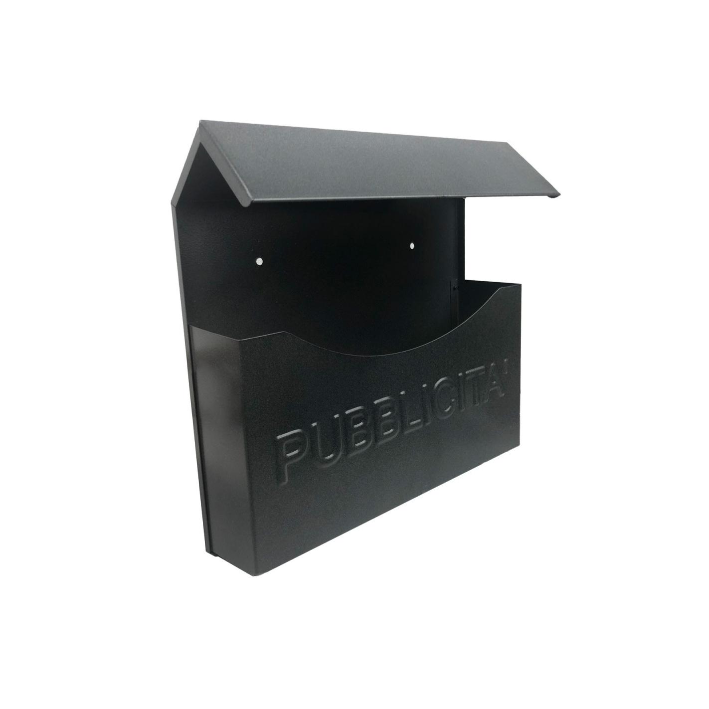 Mediawave Store Cassetta Pubblicità Modello Iron Grey Art.711 in Ferro con Pensilina 32x13x32 cm