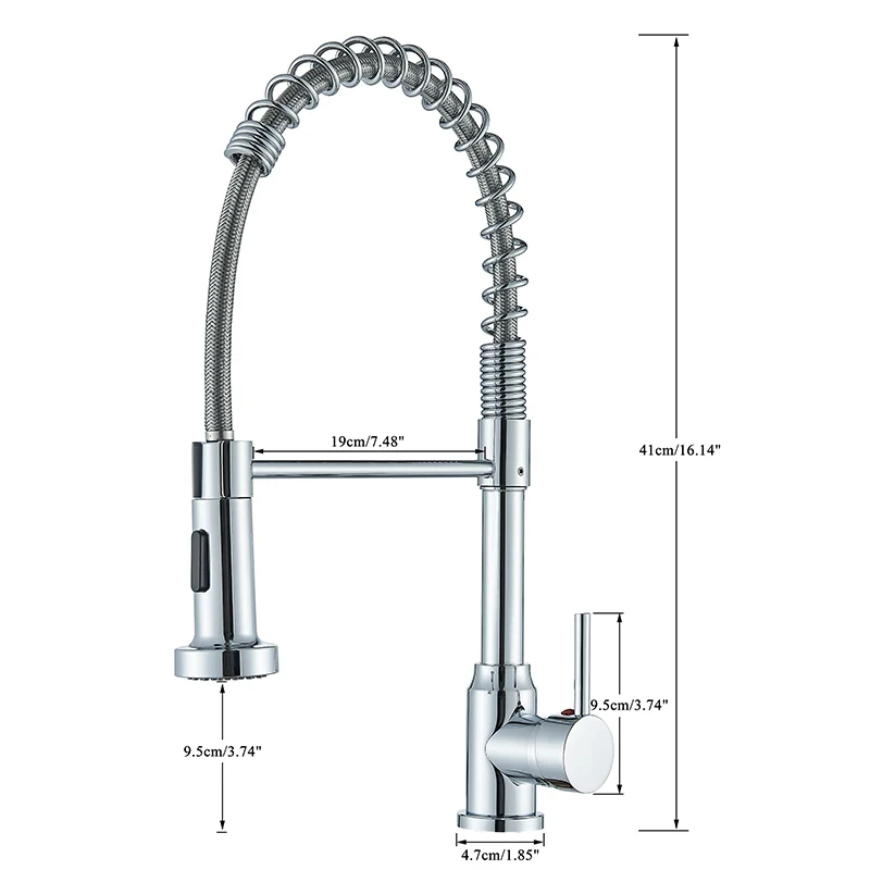 Rotación 360 ° Cabeza De Sprinkler Agua Caliente Y Fría Grifo de Cascada para Cocina, grifería de fregadero de Agua fría y Caliente, Inoxidable