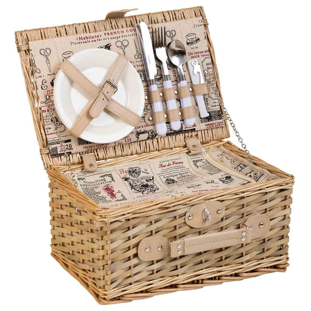 Wonderlust Deco - Cesta de picnic 38 x 26 x 19h cm Marrón 38x26x19h cm