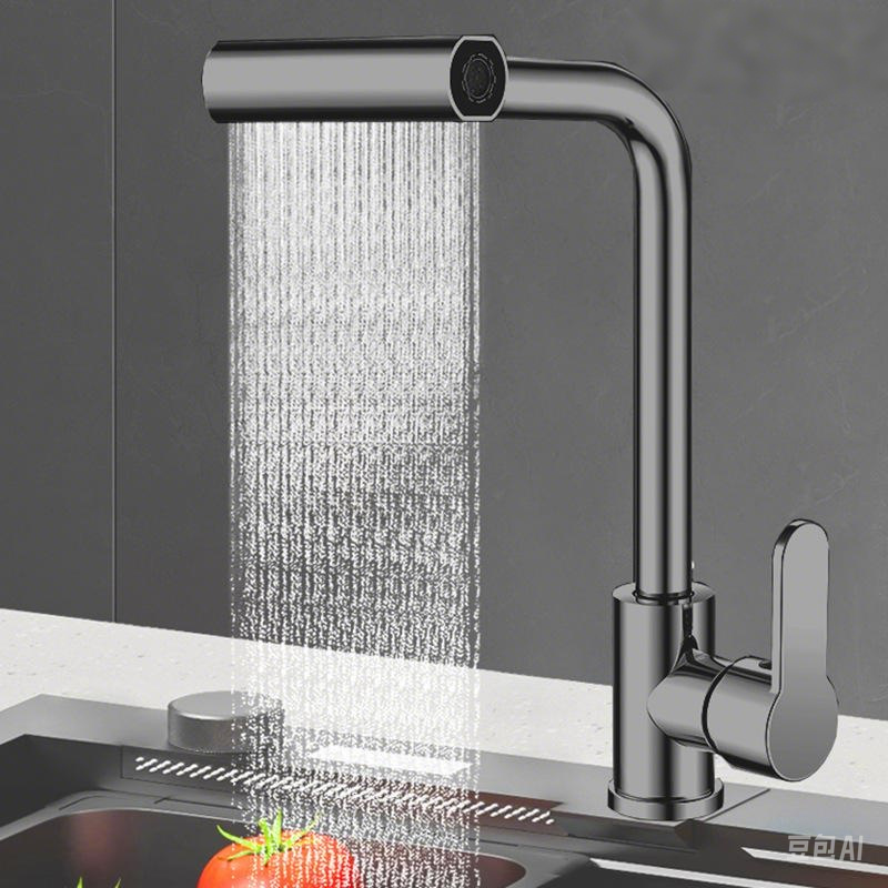 Rotación 360 ° Cabeza De Sprinkler Agua Caliente Y Fría Grifo de Cascada para Cocina, grifería de fregadero de Agua fría y Caliente, Inoxidable